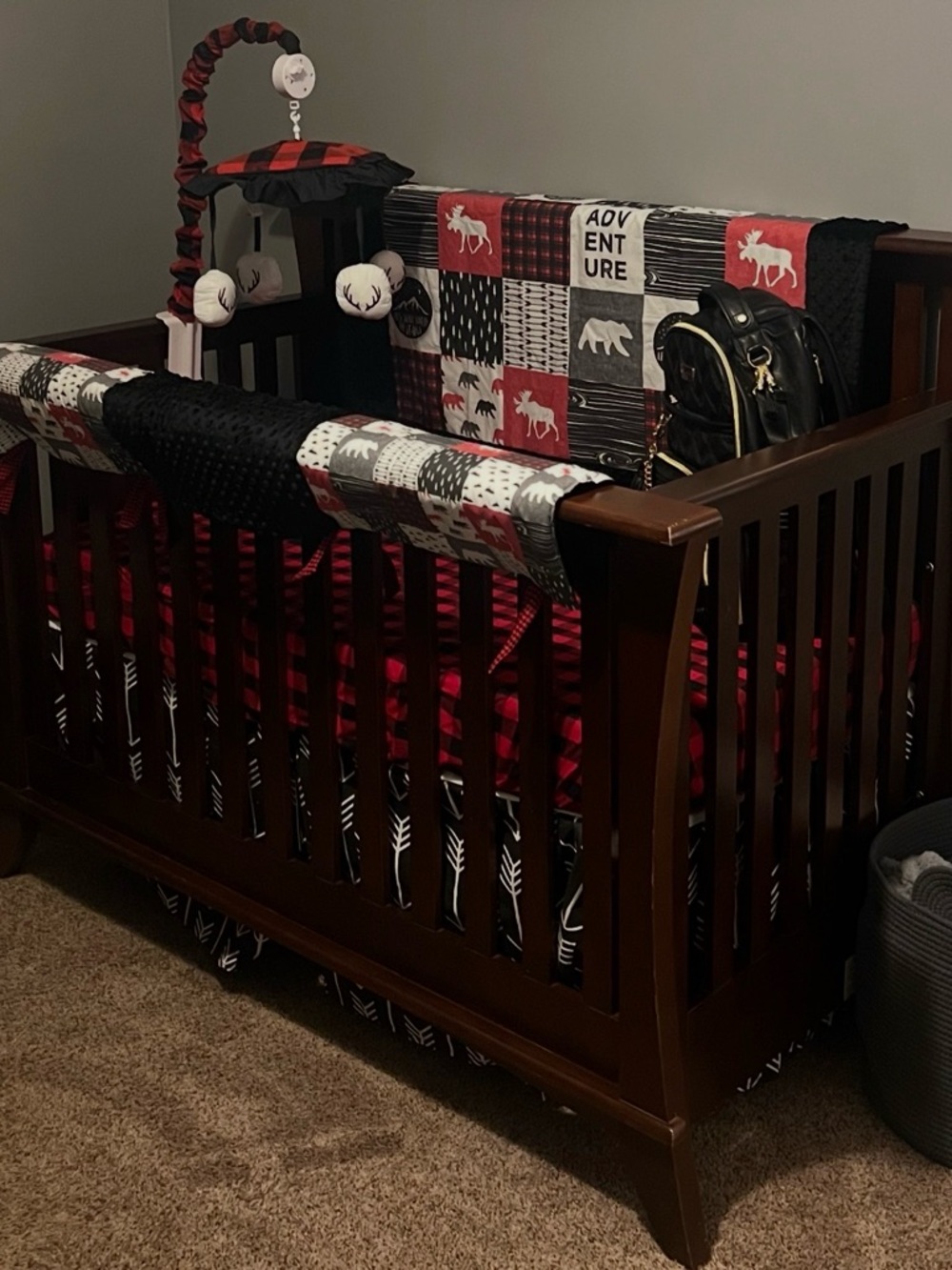 Red & Black Buffalo Plaid Kids Crib Sheet Set - Unbranded